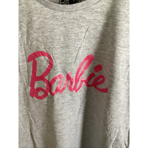 Barbie Girls T-shirt Size 14-16 Grey With Barbie Pink Brand New - Picture 2 of 6